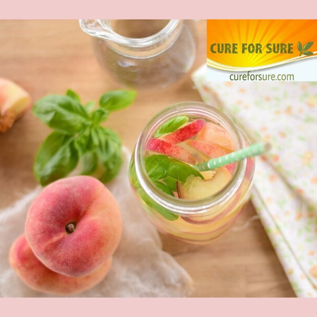 Flavored water (peach and basil)